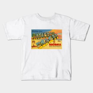 Greetings from Savannah Beach Georgia, Vintage Large Letter Postcard Kids T-Shirt